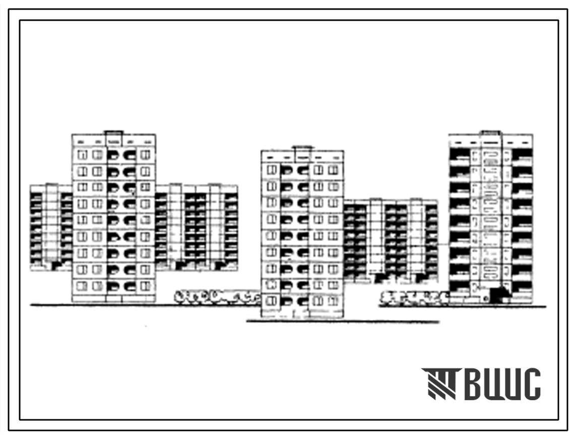 Типовой проект 135-078 Девятиэтажная блок-секция рядовая правая на 18 квартир (двухкомнатных 2Б-9; трехкомнатных 3А-9).