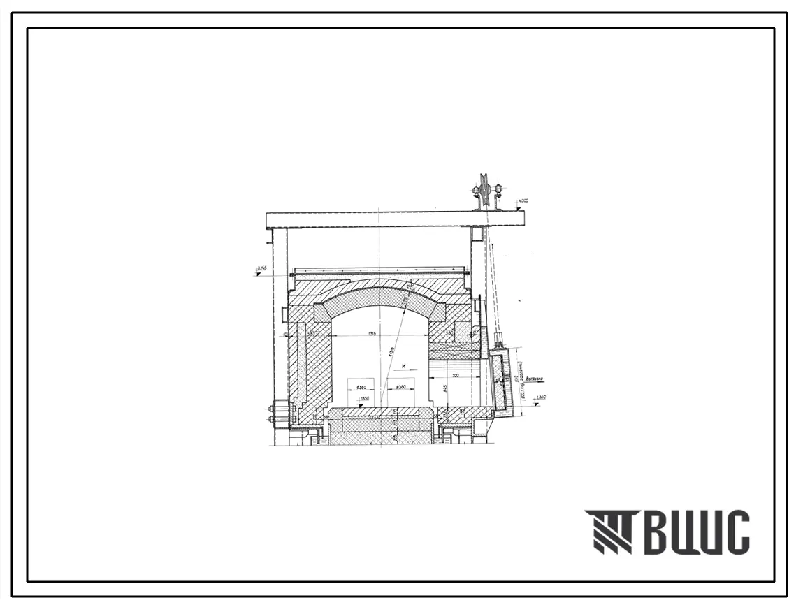 Проект 33446 Печь кольцевая безокислительного нагрева с внутренним диаметром 7,3м и шириной пода 1,3м