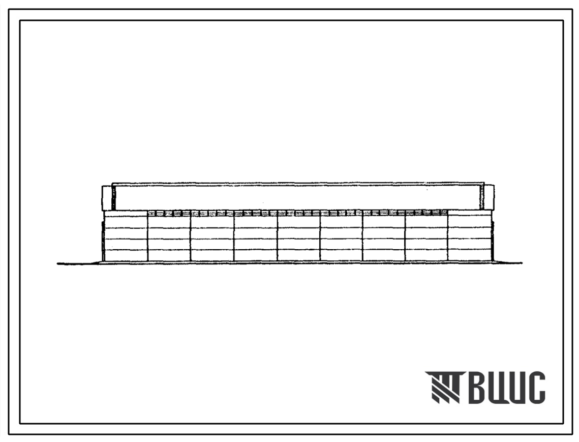 Фасады Типовой проект 817-218.85 Сарай для сена емкостью 1200 т (полносборное здание)