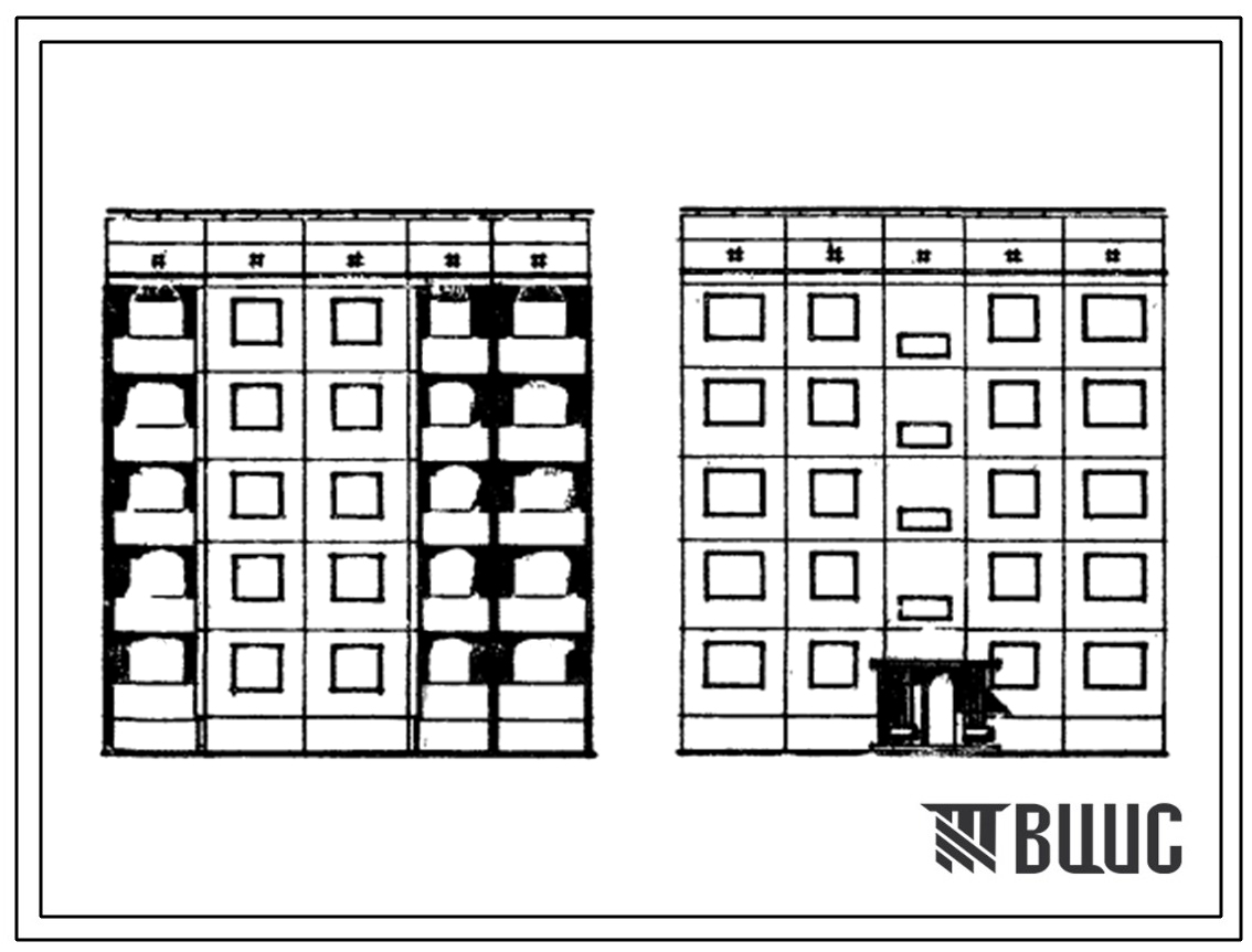 Типовой проект 94-016/1 Пятиэтажная крупнопанельная рядовая и торцовая блок-секция на 10 квартир, левая (РТ-3Б-4Б)