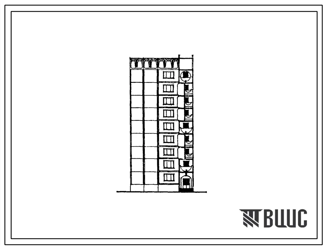 Типовой проект 97-0350с.23.88 9-этажный компоновочный объемно-планировочный элемент КОПЭ 9.4 для Кемеровской области
