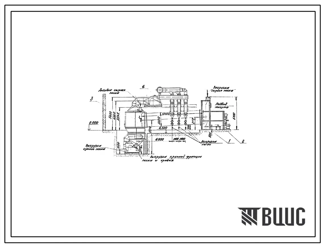 Проект 11697 Сушило барабанное Д=2.2 м, L=10 м производительностью 25 т/ч на мазуте для песка.Установка в цехе.Реконструкция