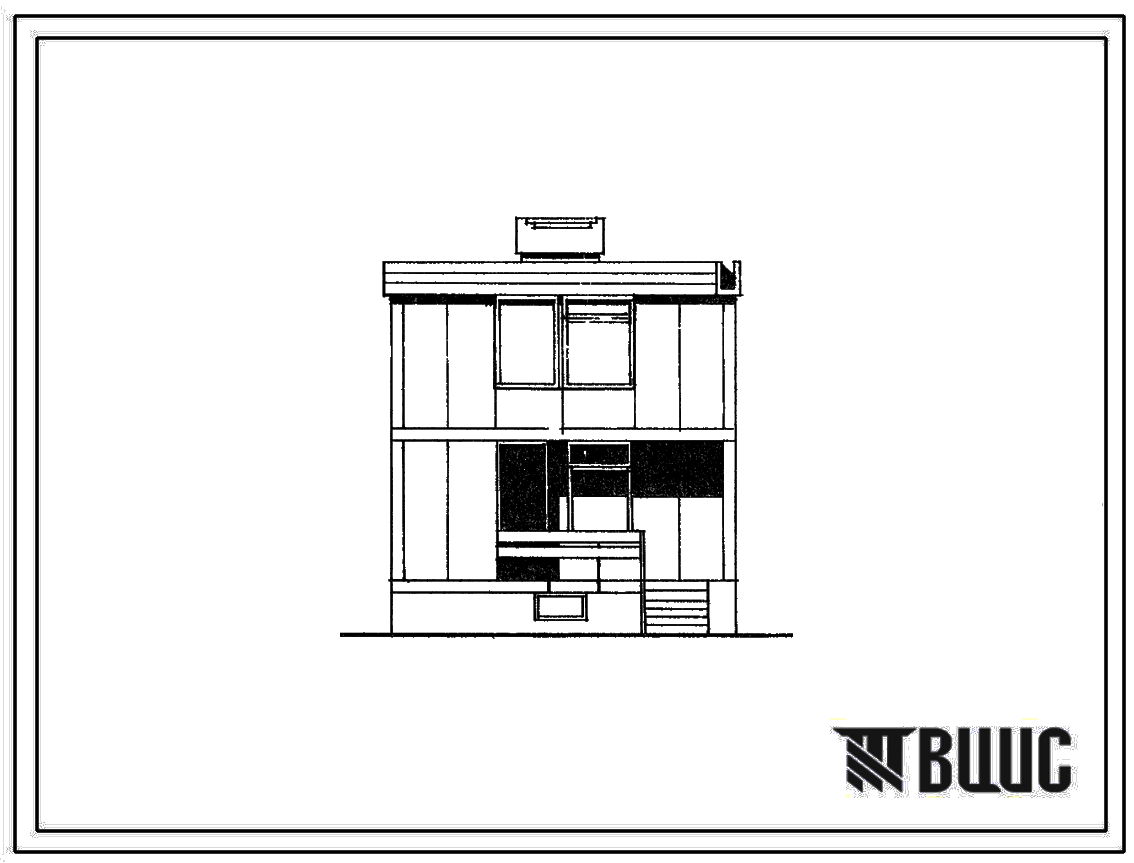 Типовой проект 143-126-41 Двухэтажный жилой дом из ячеистого бетона с четырехкомнатной квартирой в 2 уровнях (вариант с разрезкой 1200 мм).