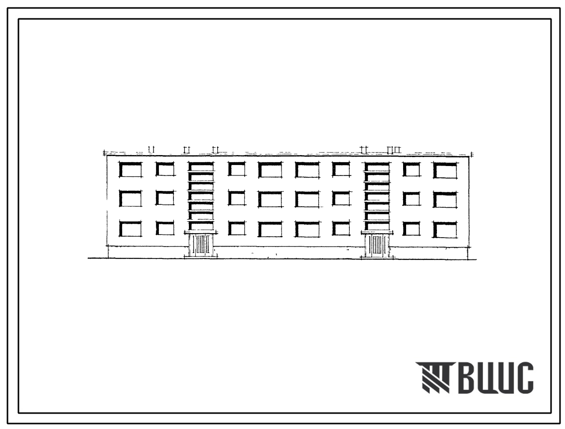 Типовой проект 114-22-34/67  Трехэтажный двухсекционный дом на 18 квартир (однокомнатных  3, двухкомнатных  12, трехкомнатных -3).