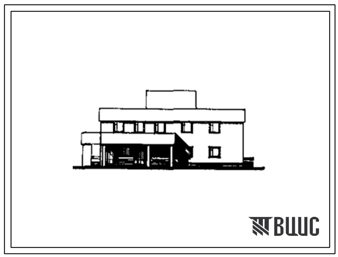 Типовой проект 254-4-41.84 Сельская амбулатория на 3 врачебных должности. Здание двухэтажное. Стены из кирпича.