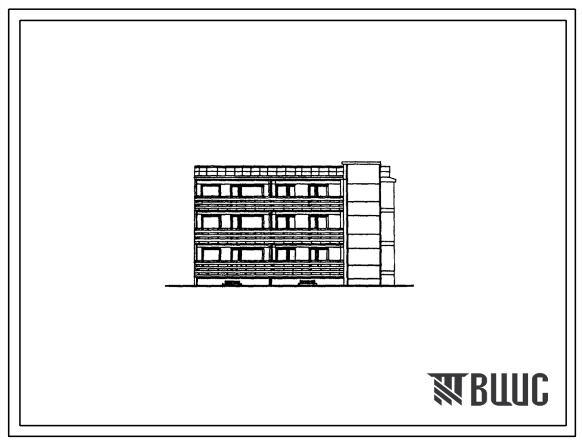 Типовой проект 104-056.13.86 Трехэтажная блок-секция торцевая полносборная на 6 квартир (Т 3Б-4Б). Для строительства в Латвийской ССР
