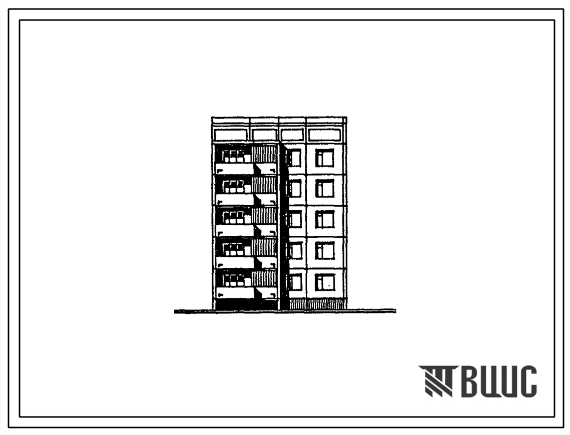 Типовой проект 76-0112с.13.88 Пятиэтажная блок-секция торцевая правая на 10 квартир. Для городов Ургенч, Гулистан, Карши