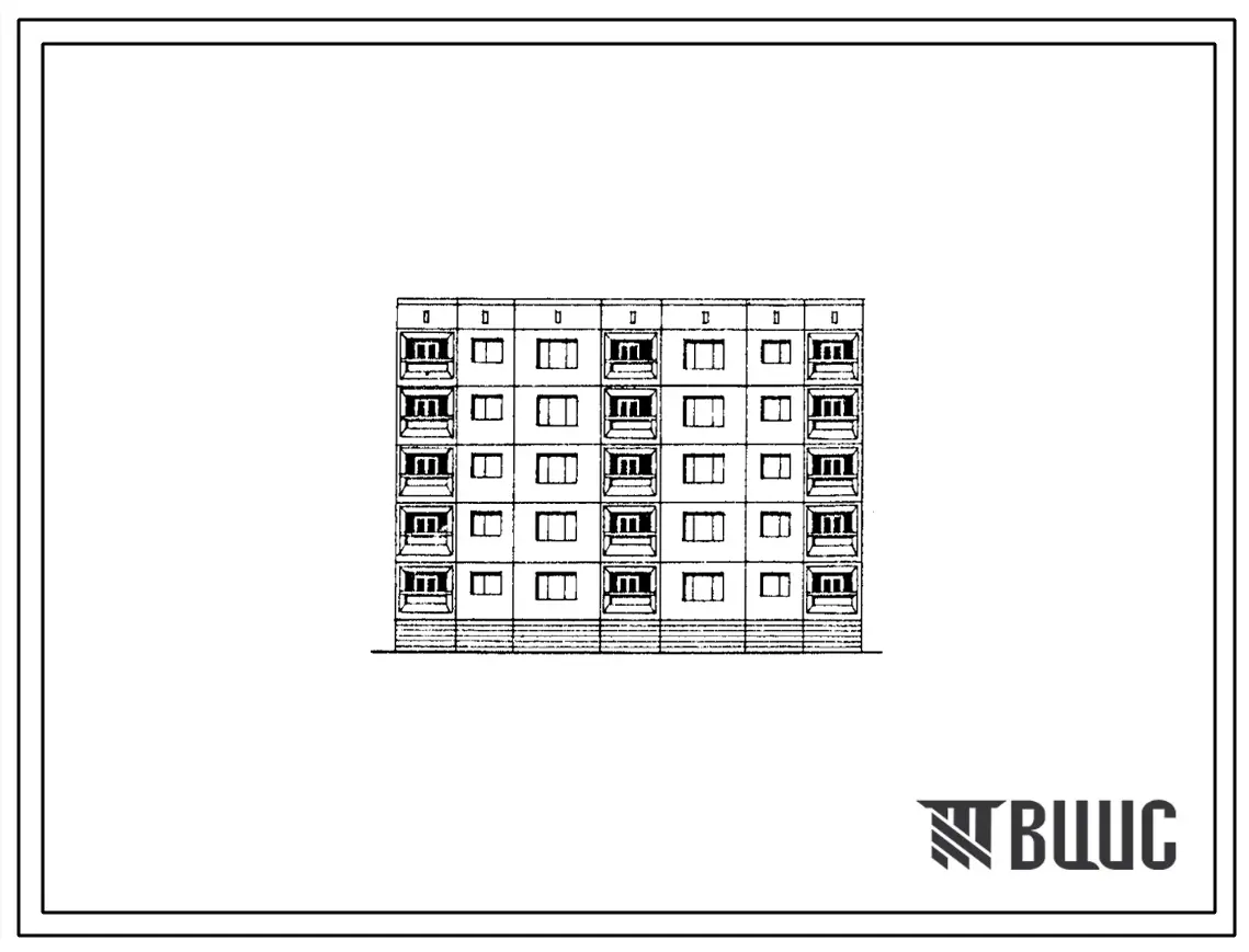 Типовой проект 97-0237с.86 Блок-секция 5-этажная 20-квартирная рядовая 1Б.2Б.3Б.3Б
