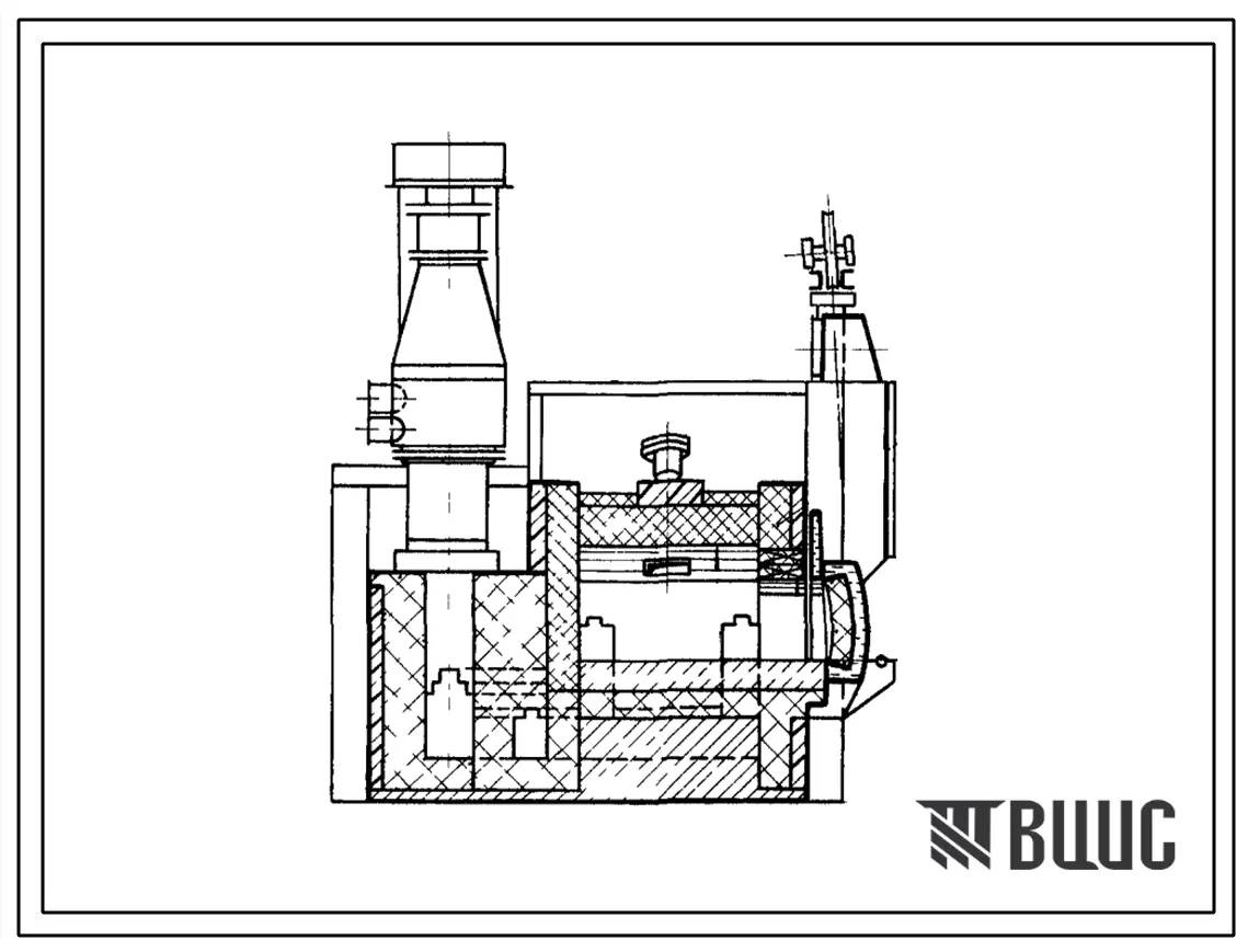 Типовой проект 406-9-138 Печь нагревательная камерная размерами пода 1,62х1,16 м на газе среднего давления с отводом дыма в боров.