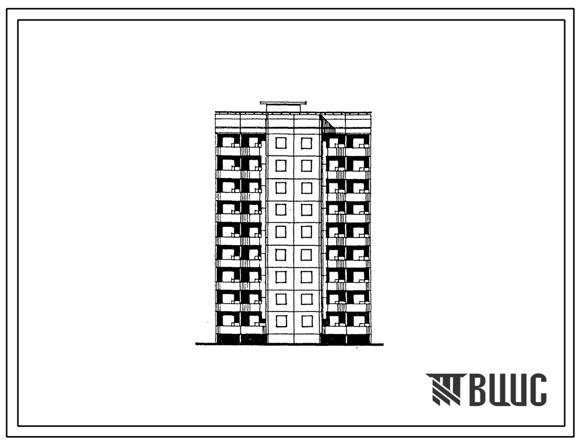 Типовой проект 94-0121.84 9-этажный 35-квартирный блок-элемент, левый Б 4л. 1Б-2Б-2Б-2Б /для строительства в г. Херсоне/