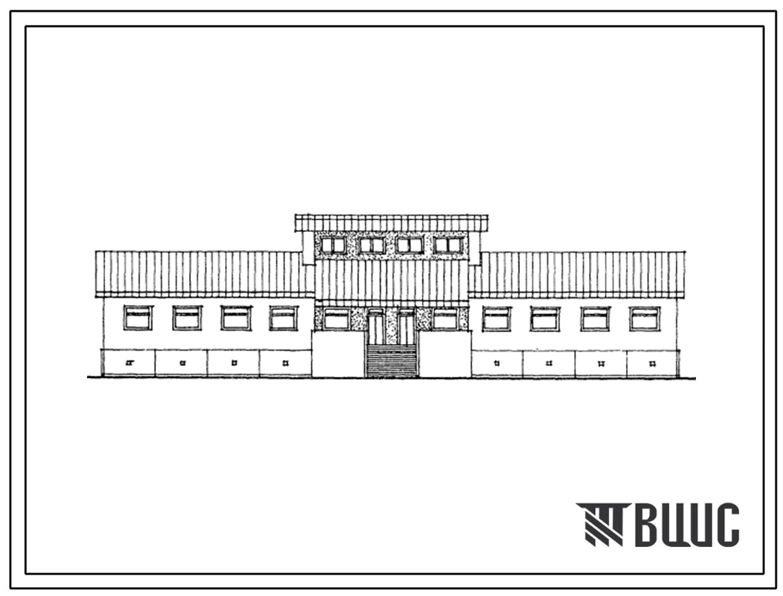 Типовой проект 224-01-634м.88 Начальная школа на 4 класса (80 учащихся). Грунты вечномерзлые. Здание одно-, двухэтажное. Стены из кирпича.