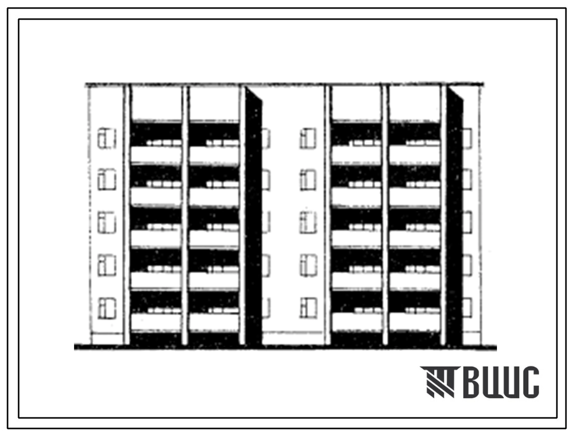 Типовой проект 86-040.13.86 Блок-секция 5-этажная 20-квартирная рядовая 3А-3А-3А-3А (для строительства в Коми АССР)
