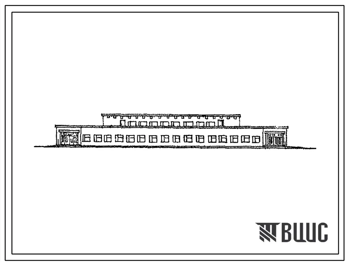 Типовой проект 52953-83 (04-73-КК) Столовая солдатская двухсменная на 1000/2000 мест/обедов со стенами из кирпича и внутренним каркасом серии ИИ-04