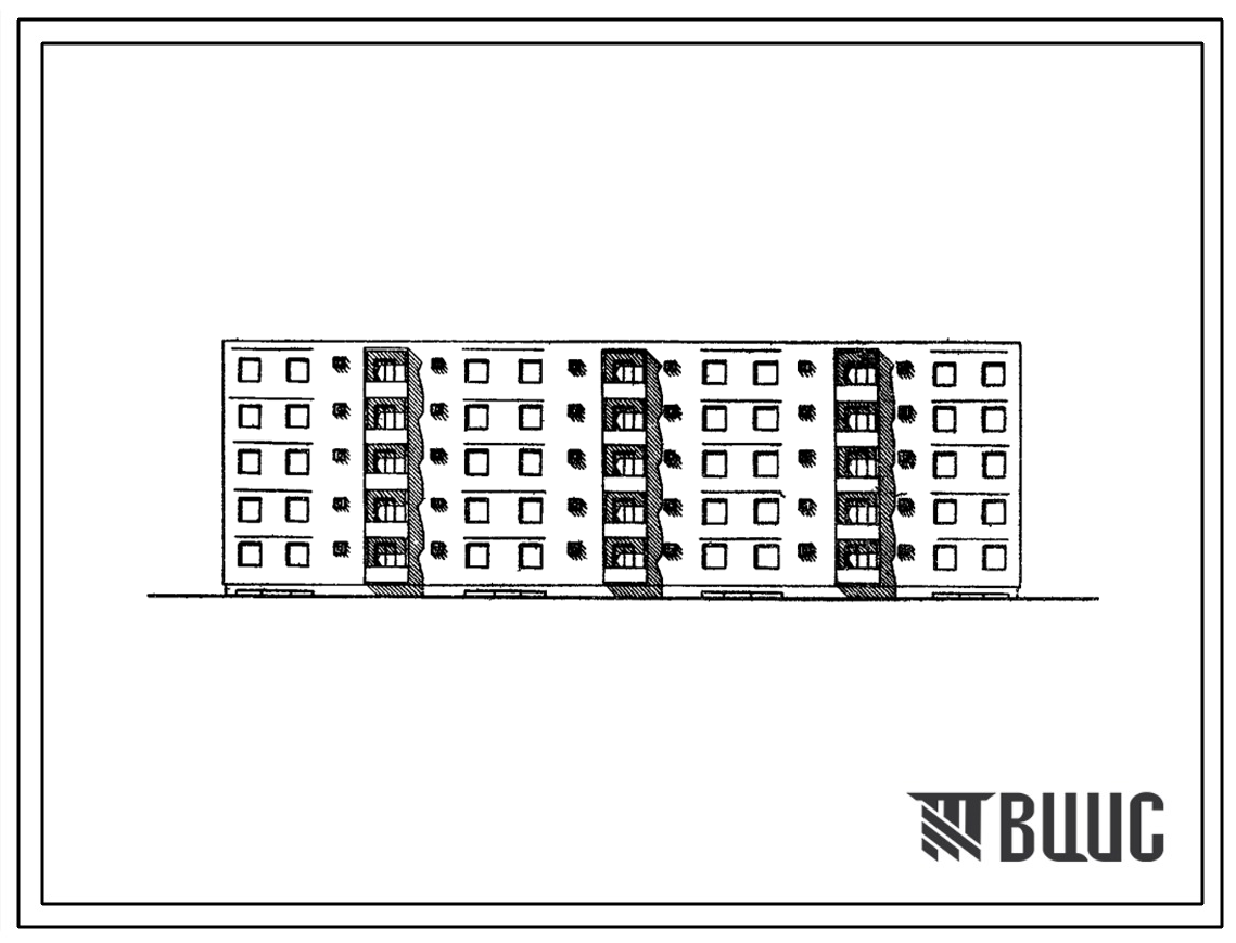 Типовой проект 98-033с Пятиэтажная блок-секция, торцевая на 30 квартир (двухкомнатных 2Б-10; трехкомнатных 3Б-10; четырехкомнатных 4Б-5; пятикомнатных 5А-5)