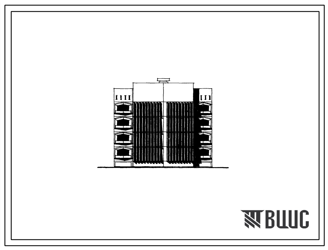 165-011с/1 Четырехэтажная блок-секция рядовая с торцевыми окончаниями на 16 квартир (однокомнатных 1Б-8, двухкомнатных 2Б-8). Для строительства в 4А климатическом подрайоне Таджикской ССР сейсмичностью 9 баллов на непросадочных грунтах (с вариантом – на г