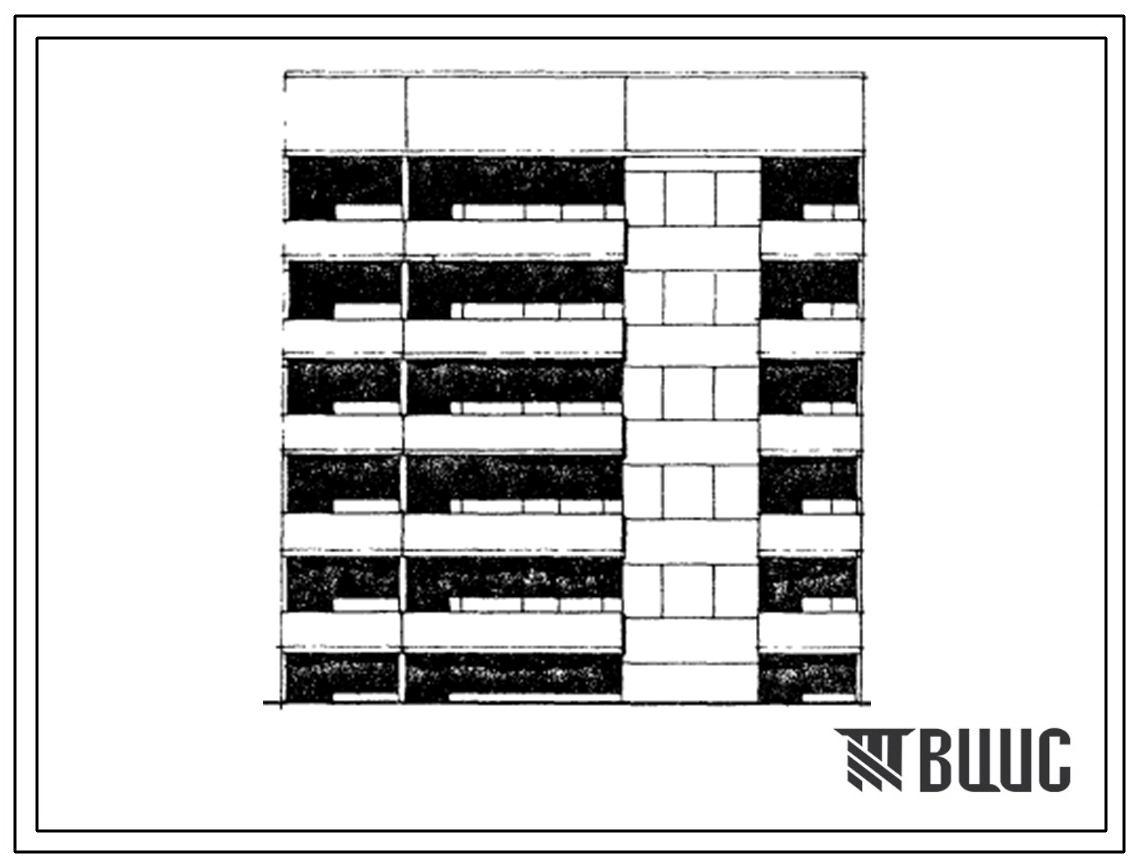 Типовой проект 104-040.85 Блок-секция рядовая с торцевыми окончаниями 5-этажная 15-квартирная типа 2Б. Для строительства во 2Б климатическом подрайоне Латвийской ССР.