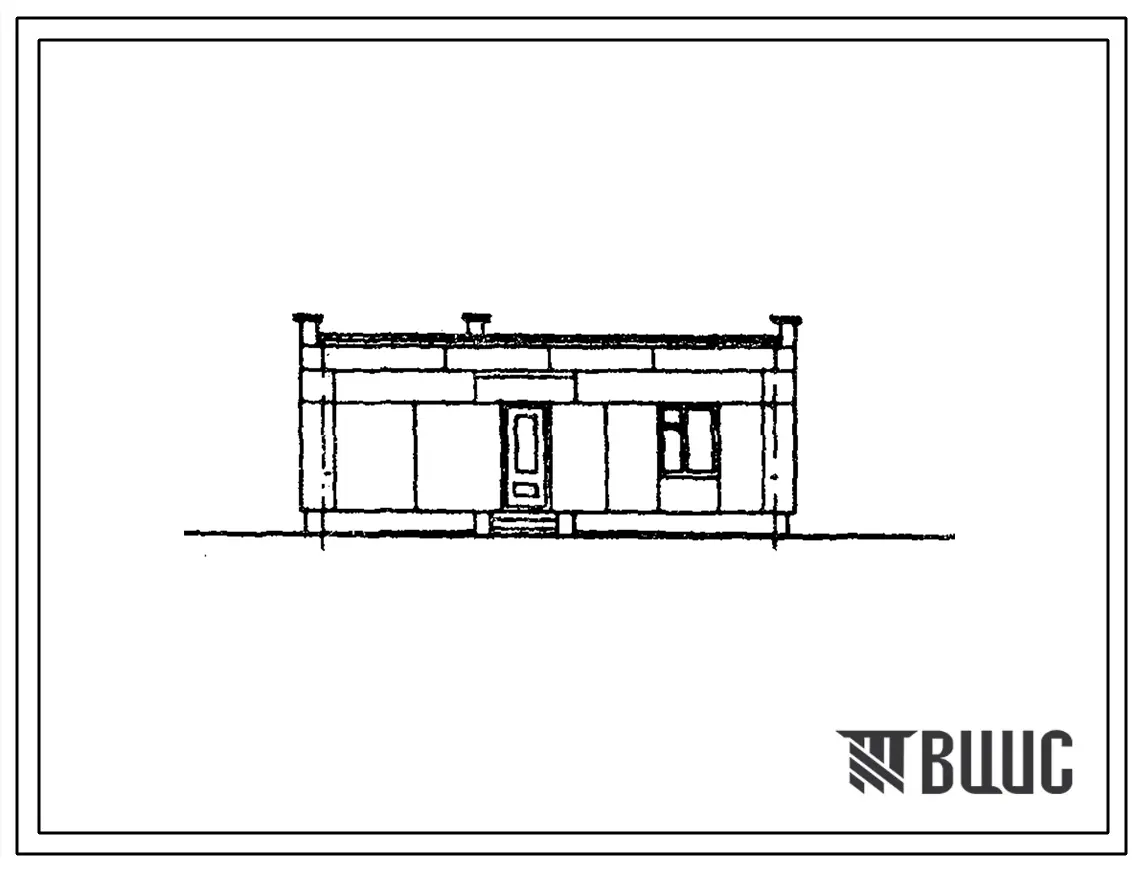 Типовой проект 416-5-26.84 Караульное помещение городков военизированной охраны (стены из блоков).