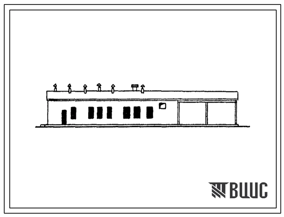 Типовой проект 817-42 Блок подсобно-производственных помещений с профилакторием на 1 автомашину и с мастерскими.