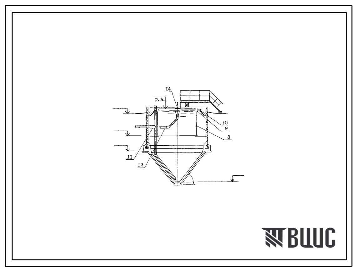 Типовой проект 902-2-358 Отстойники канализационные вертикальные первичные из сборного железобетона диаметром 6 метра