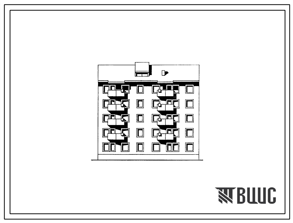 Типовой проект 114-028с.85 Пятиэтажная блок-секция односекционная поворотная на 15 квартир