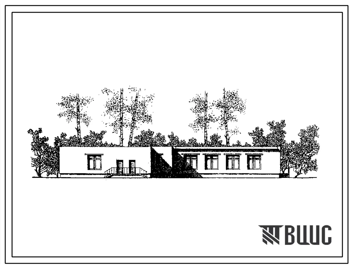 Типовой проект 214-2-179с Детские ясли-сад на 50 мест с увеличением количества мест на летний период до 95. Сейсмичность 9 баллов. Здание одноэтажное. Стены из кирпича.