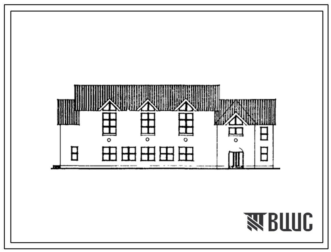 Типовой проект 224-06-23.90 Блок-пристройка спортзала и пищеблока для расширения существующих средних школ на 192 учащихся. Здание двухэтажное. Стены из кирпича.