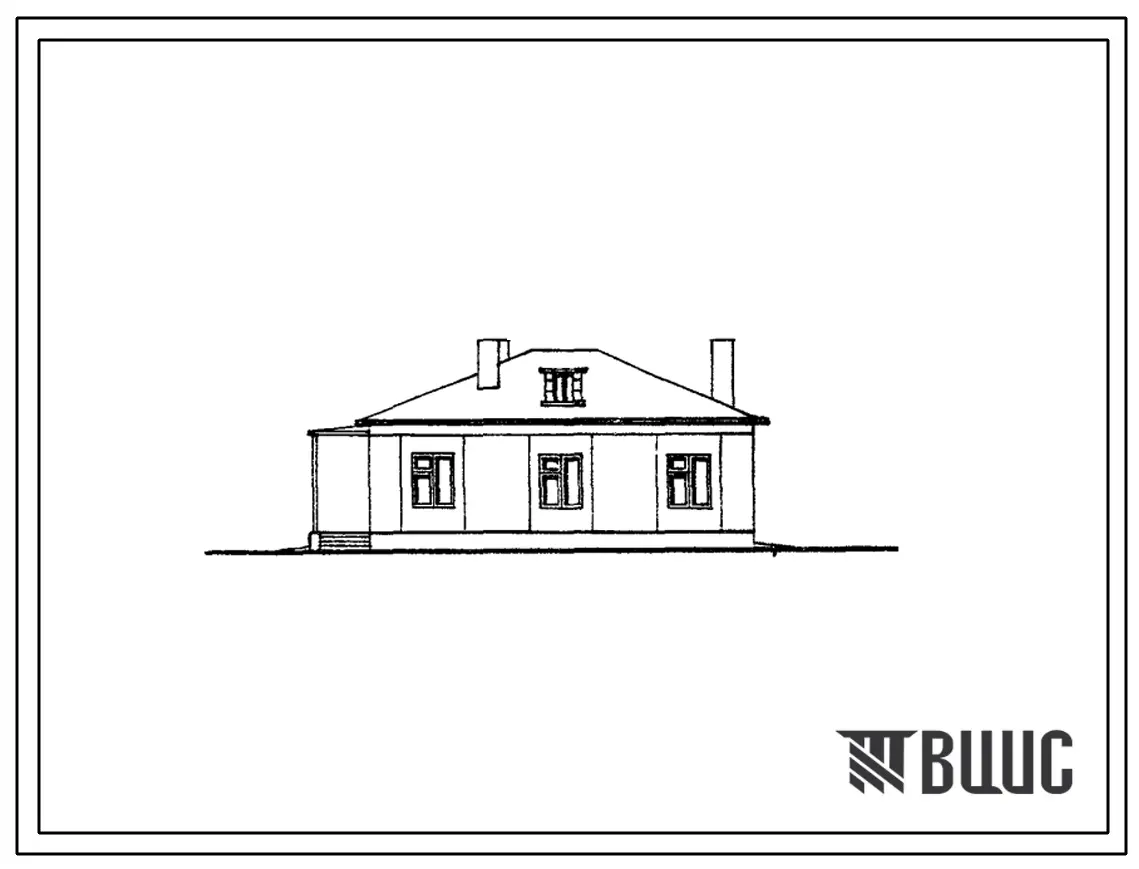 Типовой проект 181-55-5с/1 Одноэтажный панельный жилой дом с четырехкомнатной квартирой типа 4Б. Для строительства в 4А климатическом подрайоне сейсмичностью 7, 8 и 9 баллов