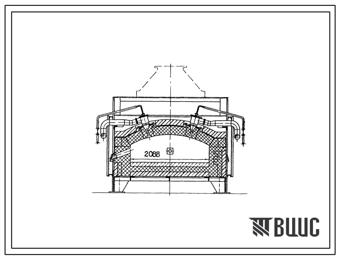 Типовой проект 406-9-275.83 Печь нагревательная щелевая размерами пода 2,0х0,8 м на газе низкого давления