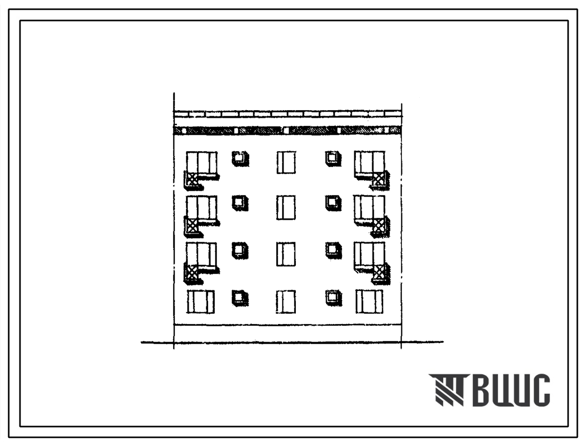 Типовой проект 77-066сп/1 Четырехэтажная блок-секция на 8 квартир (двухкомнатных 2Б-4, трехкомнатных 3А-4). Для строительства в 4А климатическом подрайоне Туркменской ССР (г.Красноводск) сейсмичностью 9 баллов и на грунтах 2 типа просадочности