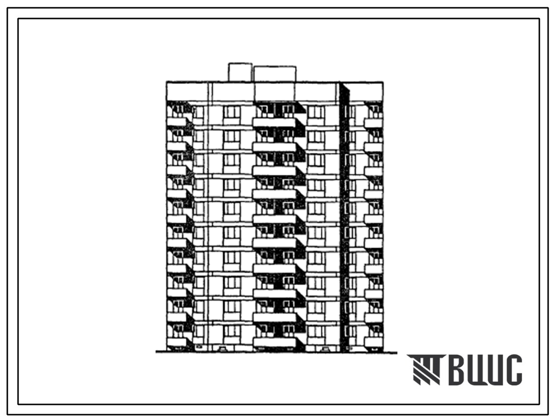 Типовой проект 81-022.13.88 Десятиэтажная блок-секция рядовая с торцевыми окончаниями на 40 квартир. Для Калининграда и Калининградской области