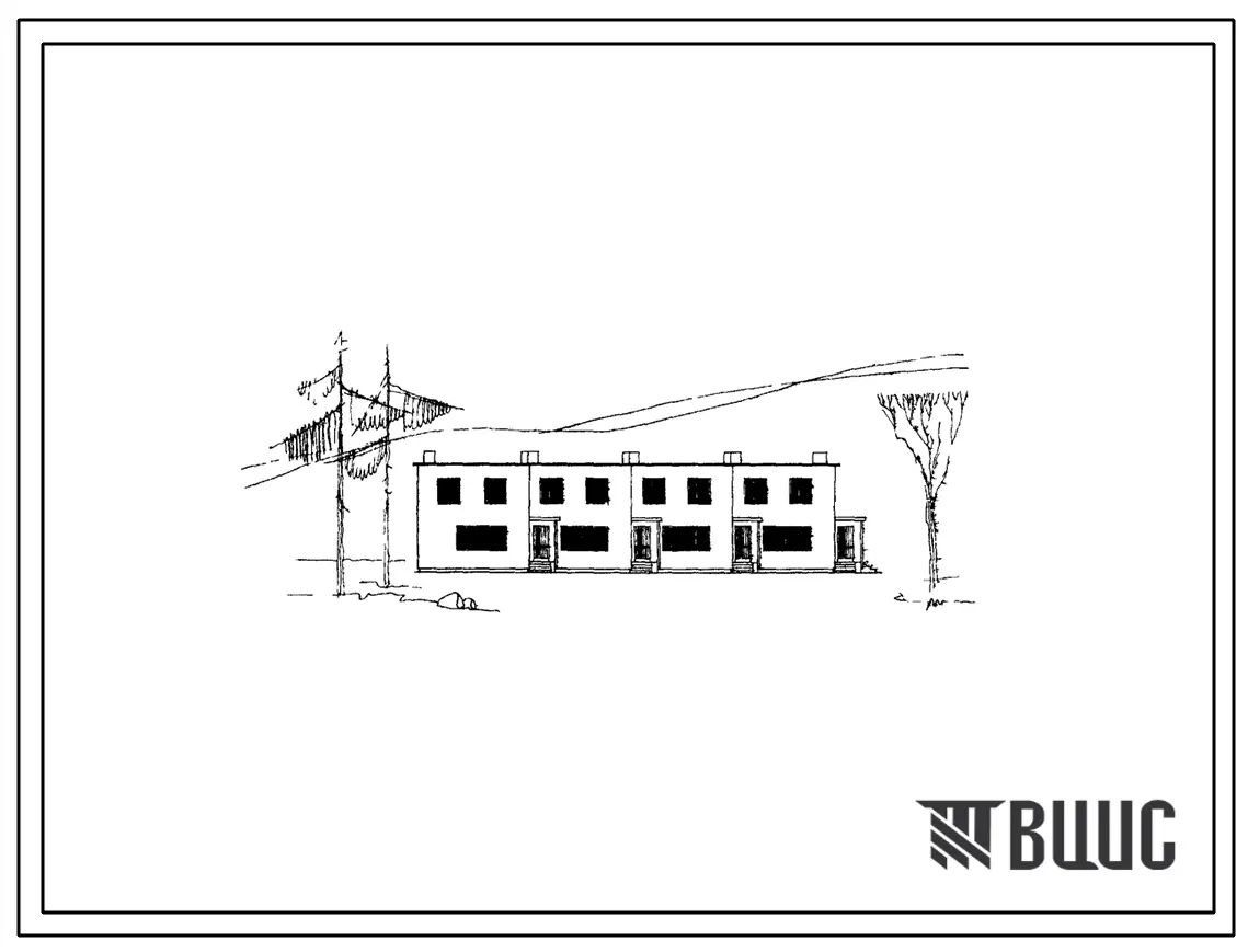 Типовой проект 144-12-72 Двухэтажный четырехквартирный кирпичный жилой дом с 3-4 комнатными квартирами в двух уровнях (трехкомнатных 2, четырехкомнатных 2). Для строительства во II и III строительно-климатических зонах. (Для 1-3 проектно-строительных з