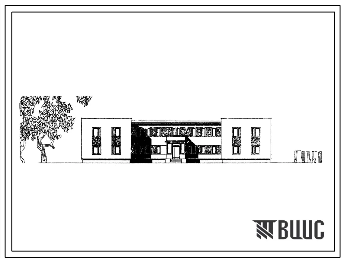 Типовой проект 164-80-66 Двухэтажное общежитие на 52 места со стенами из кирпича. Для строительства в IVА и IVГ климатических подрайонах Узбекской ССР.