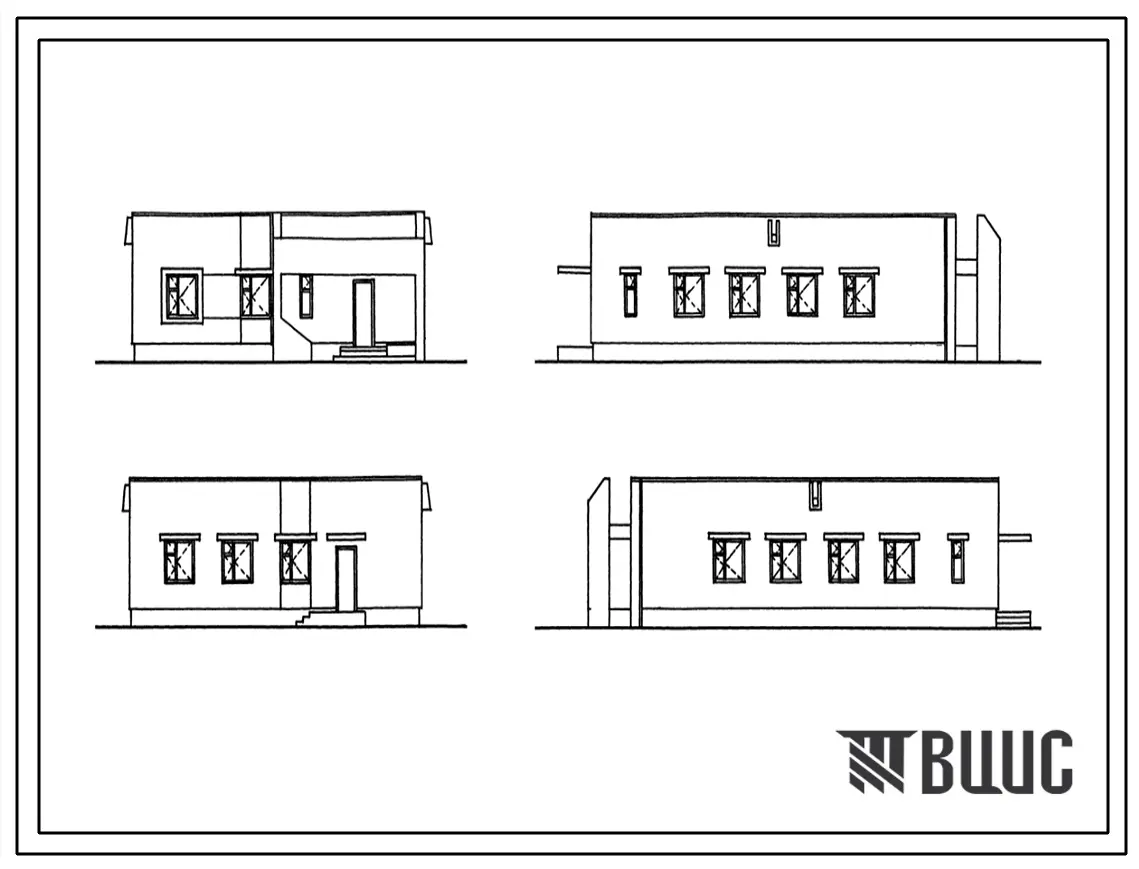 Типовой проект 254-8-35с.85 Сельская аптека при амбулатории на 3 врачебных должности. Сейсмичность 7, 8 баллов. Стены из кирпича.