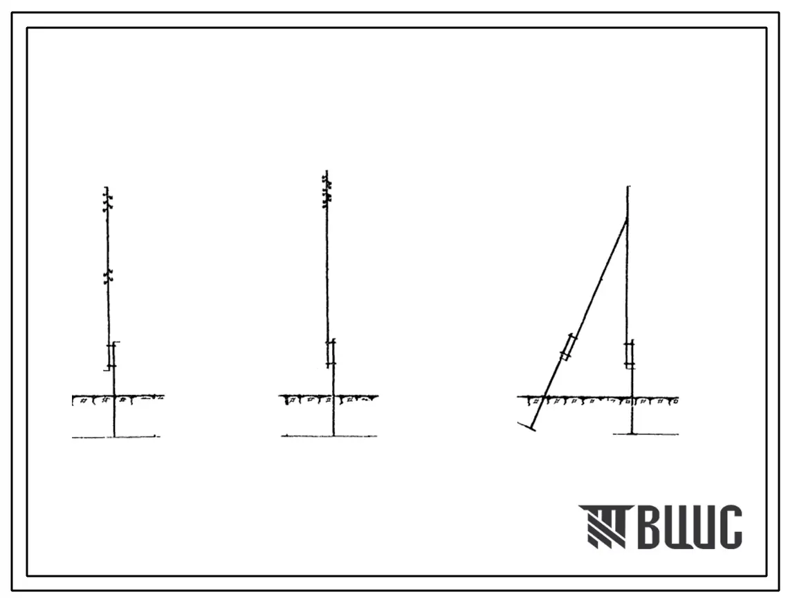 Серия 3.407-49 Унифицированные деревянные опоры на железобетонных и деревянных приставках для одноцепных линий ВЛ 0,4; 6-10 и 35 кв. Материалы для проектирования.
