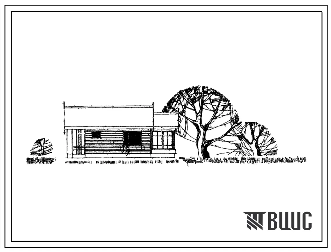 Типовой проект 186-115-38 1-этажный 1-квартирный дом с 2-комнатной квартирой 2Б с полным благоустройством. Стены брусчатые. Для строительства в 1В, 2В климатических подрайонах.