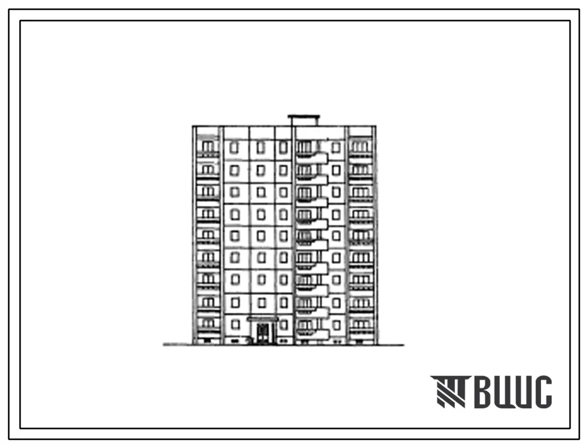 Типовой проект 153-01с Девятиэтажная блок-секция обратная на 36 квартир (однокомнатных 1А-1, двухкомнатных 2Б-17, трехкомнатных 3А-18) со стенами из монолитного железобетона. Для строительства в 4В климатическом подрайоне Грузинской ССР сейсмичностью 7 и