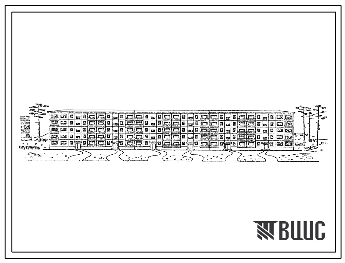 Типовой проект 1-464ДП-16  Пятиэтажный крупнопанельный жилой дом на 85 квартир (однокомнатных  5, двухкомнатных  45, трехкомнатных  20, четырехкомнатных  15).