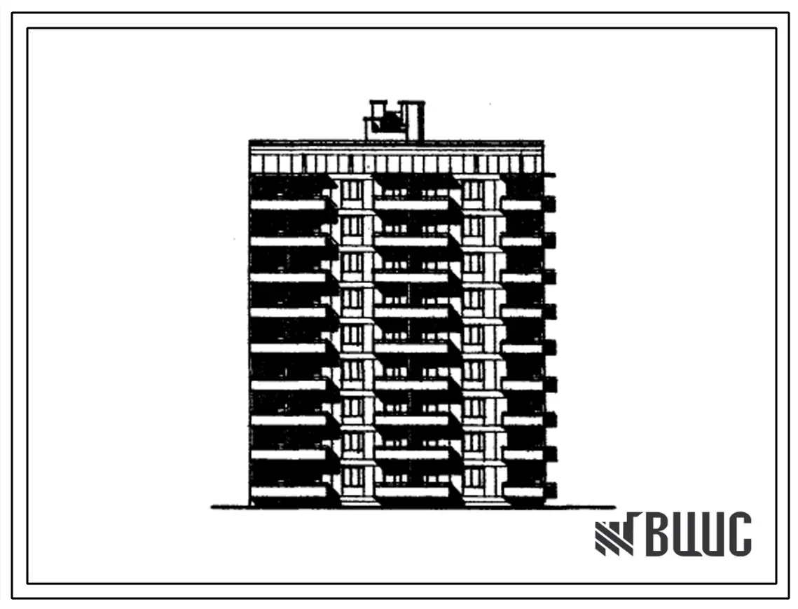 Типовой проект 67-038/1 Девятиэтажная блок-секция торцевая правая на 36 квартир (двухкомнатных 2Б-27, трехкомнатных 3Б-9). Для строительства в 3 климатическом районе