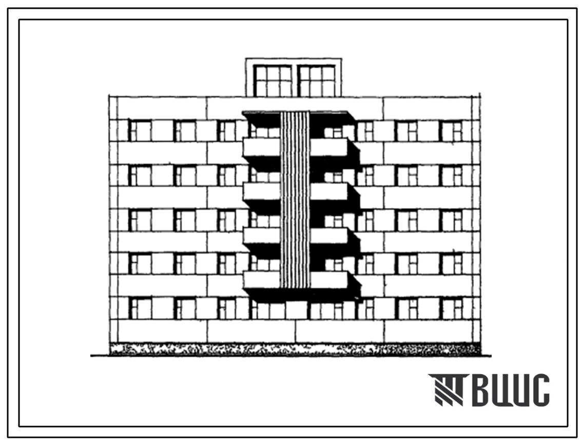 Типовой проект 72-013с 5-этажная 19-квартирная блок-секция для сдвижки для Тувинской АССР