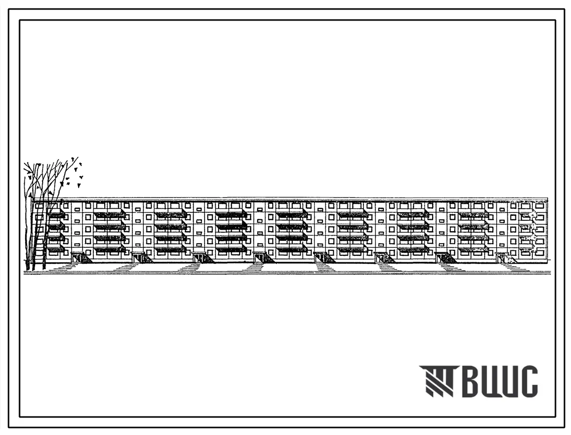 Типовой проект 1-464А-61 Пятиэтажный восьмисекционный крупнопанельный жилой дом на 119 квартир (однокомнатных 20, двухкомнатных 50, трехкомнатных малых 10, трехкомнатных 29, четырехкомнатных малых 10). Конструктивный вариант из керамзитобетонных пан