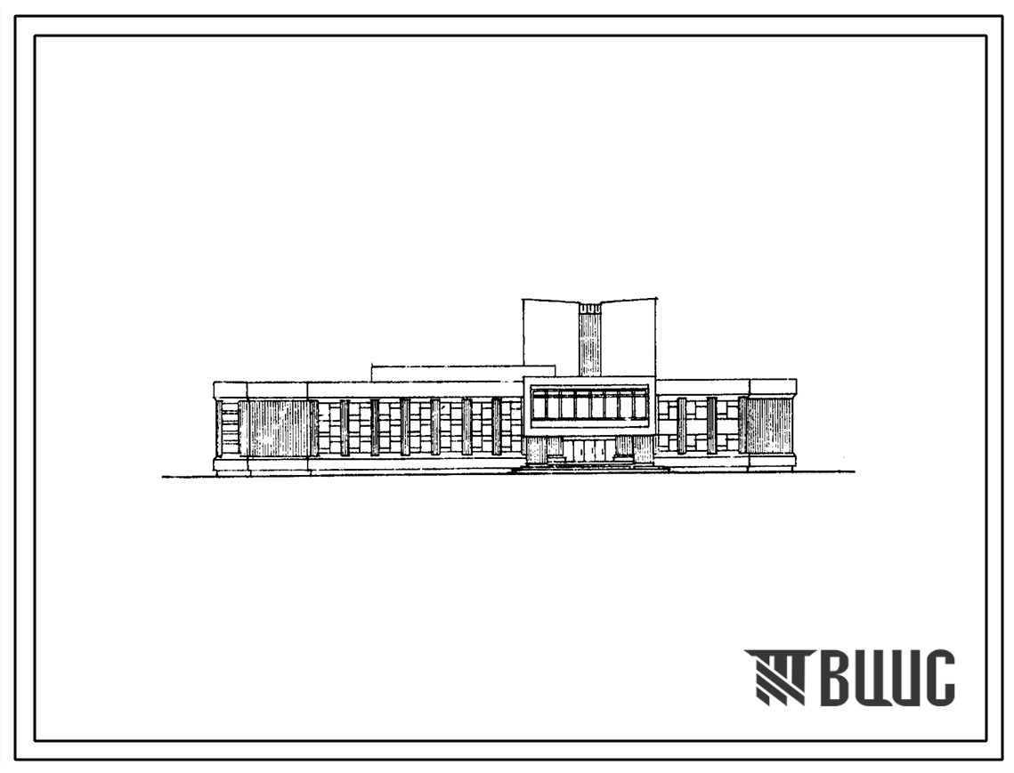 Типовой проект 264-12-171 Сельский дом культуры с залом на 400 мест и административными помещениями. Для строительства во IIВ климатическом  подрайоне Белорусской ССР.