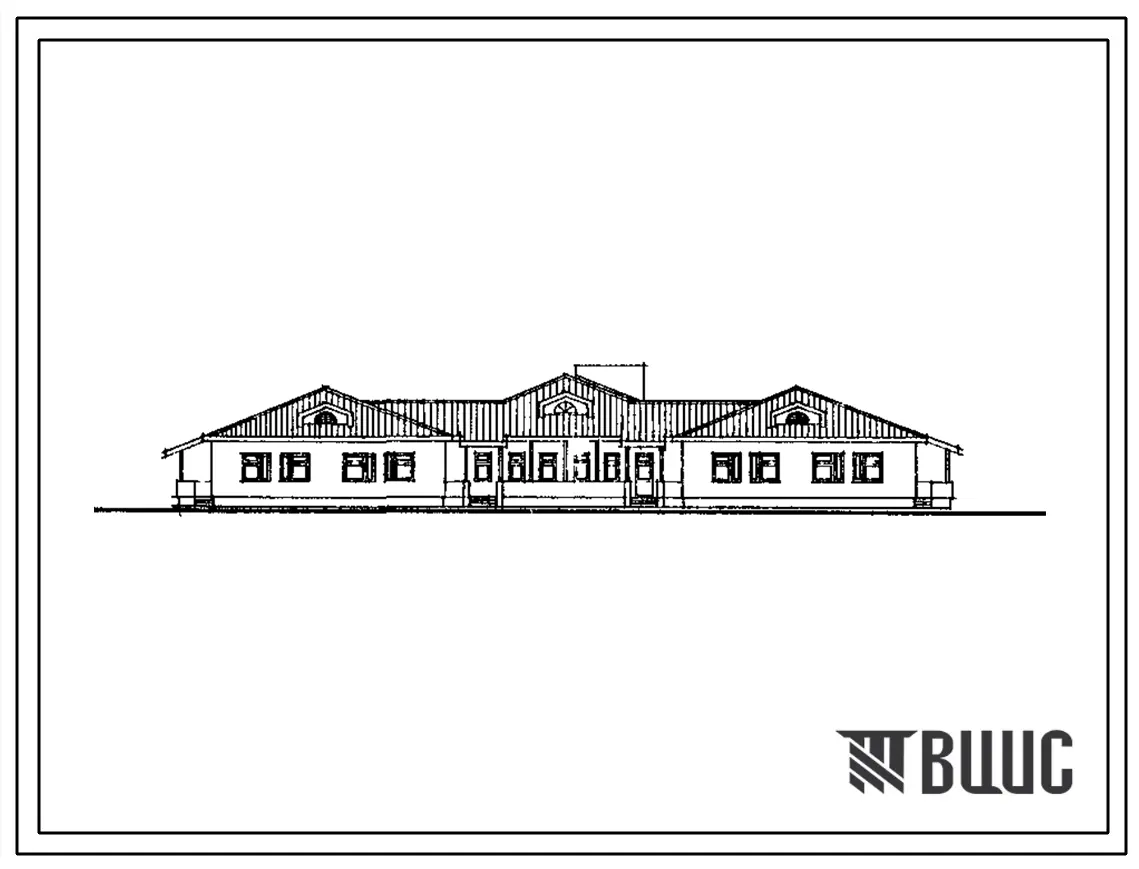 Типовой проект 214-2-200.13.90. Детские ясли-сад на 15 мест с начальной школой на 16 учащихся с квартирой обслуживающего персонала.