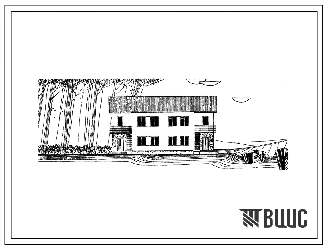 Типовой проект 144-19-6 Двухэтажный жилой дом на 2 квартиры в двух уровнях с печным отоплением для индивидуального строительства.