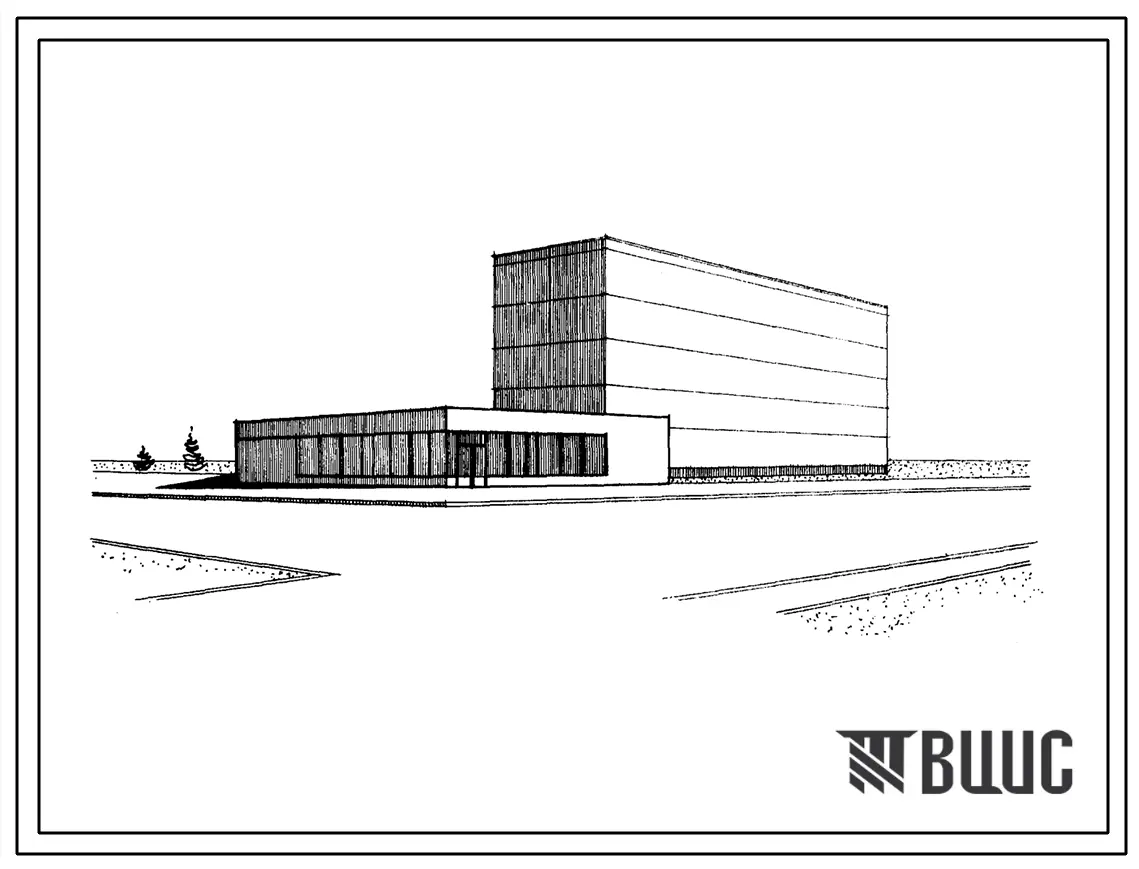 Типовой проект 274-32-5 Встроенно-пристроенные предприятия обслуживания при жилых домах. Блок II.Пристраиваемая часть. Для строительства во II и III строительно-климатических зонах. Стены из кирпича.