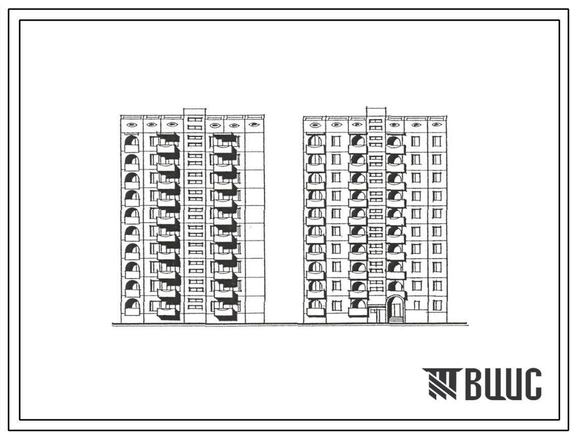 Типовой проект 192-017с.88 Блок-секция 20-квартирная рядовая с торцовыми окончаниями 3-4. Н эт = 2,8 м (Шаг поперечных стен 3,0 и 3,6 м СТЕНЫ ИЗ КЕРАМЗИТОБЕТОННЫХ ПАНЕЛЕЙ, Ориентация свободная, Сейсмичность 7 и 8 баллов, Десятиэтажные, Изделия заводского