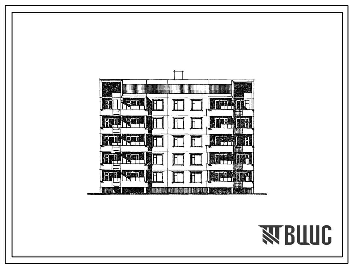 Типовой проект 90-0210.13.88 Блок-секция 5-этажная 19-квартирная рядовая с газовыми водонагревателями. Для строительства в Тамбовской области.