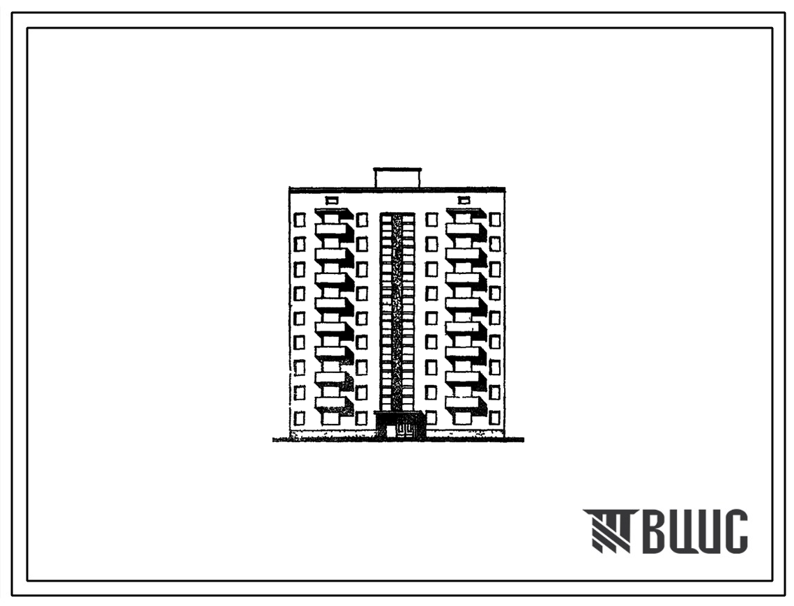 Типовой проект 87-093 Девятиэтажная унифицированная рядовая (торцевая) блок-секция на 36 квартир (однокомнатных 1Б-10, двухкомнатных 2Б-9, трехкомнатных 3А-8, трехкомнатных 3Б-1, четырехкомнатных 4Б-8). Для строительства во 2В, 3Б и 3В климатических подра