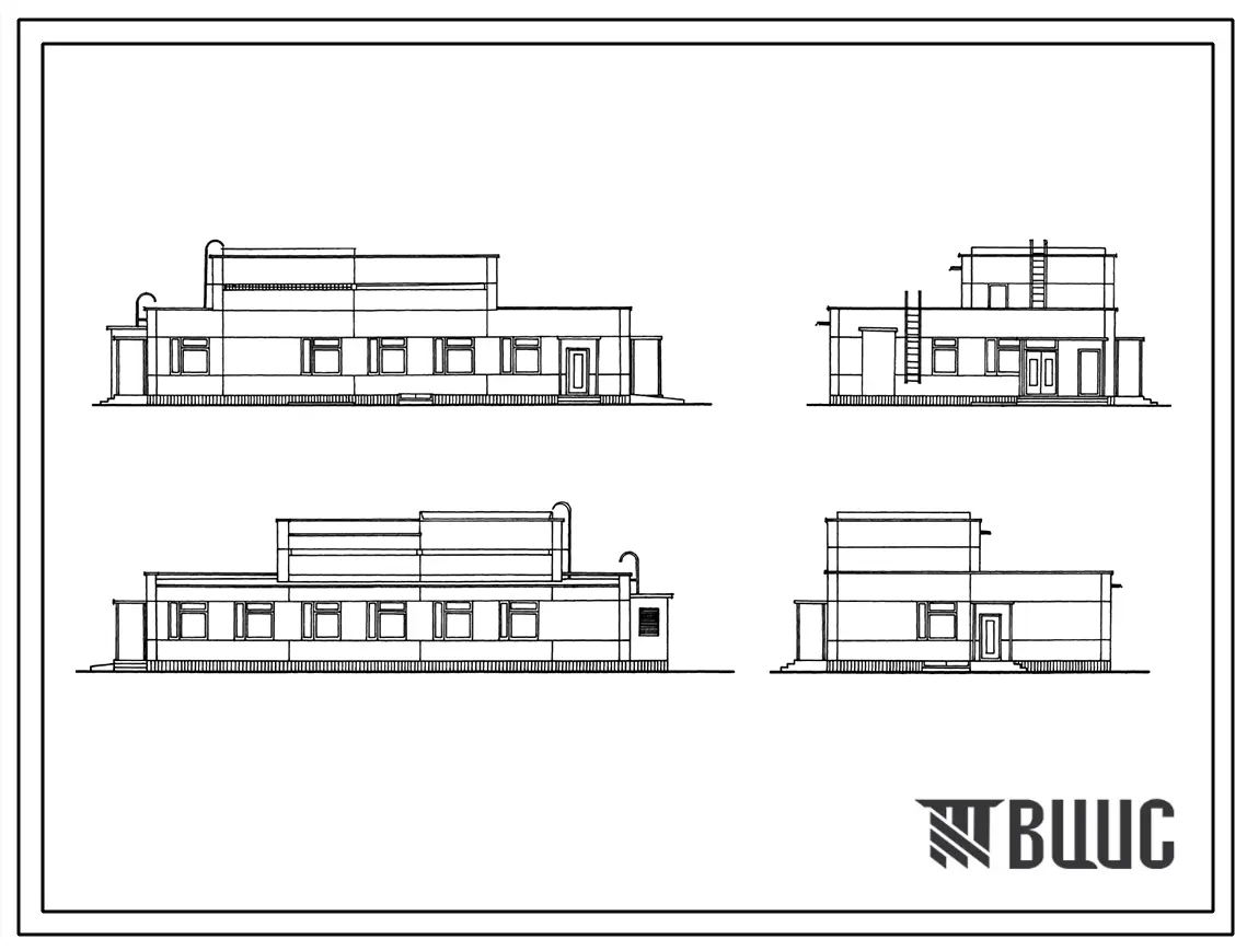 Типовой проект 252-9-69с Пищеблок родильного дома на 250 коек с женской консультацией. Сейсмичность 7, 8 баллов. Здание одноэтажное. Каркас сборный железобетонный серии ИИС-04. Стены из легкобетонных панелей.