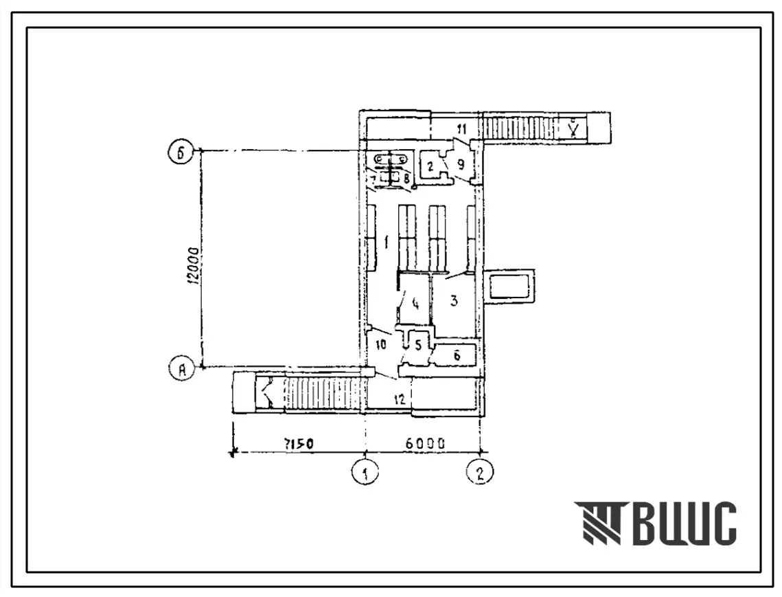Типовой проект A-II,III,IV-60-443.89 Склад материалов и оборудования отдельно стоящий заглубленный. Стены из бетонных блоков по ГОСТ 13579-78 (убежище на 60 человек, размеры убежища 20,2м на 16,85м, режимы вентиляции 1,2). Полный проект