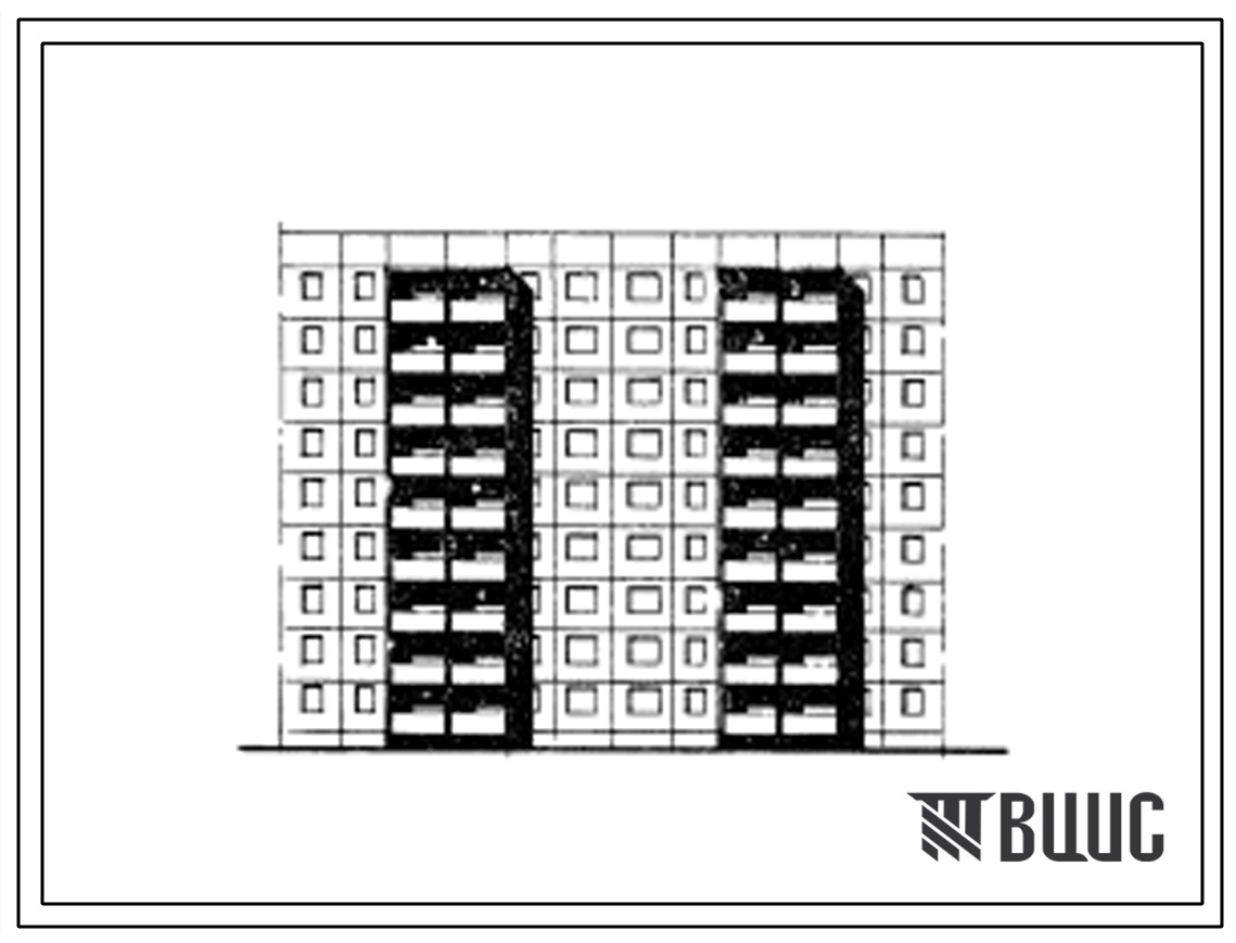 Типовой проект 105-028с Девятиэтажная блок-секция рядовая, торцевая левая, правая на 54 квартиры (двухкомнатных 2Б-36, трехкомнатных 3Б-18). Для строительства в районах сейсмичностью 8 баллов